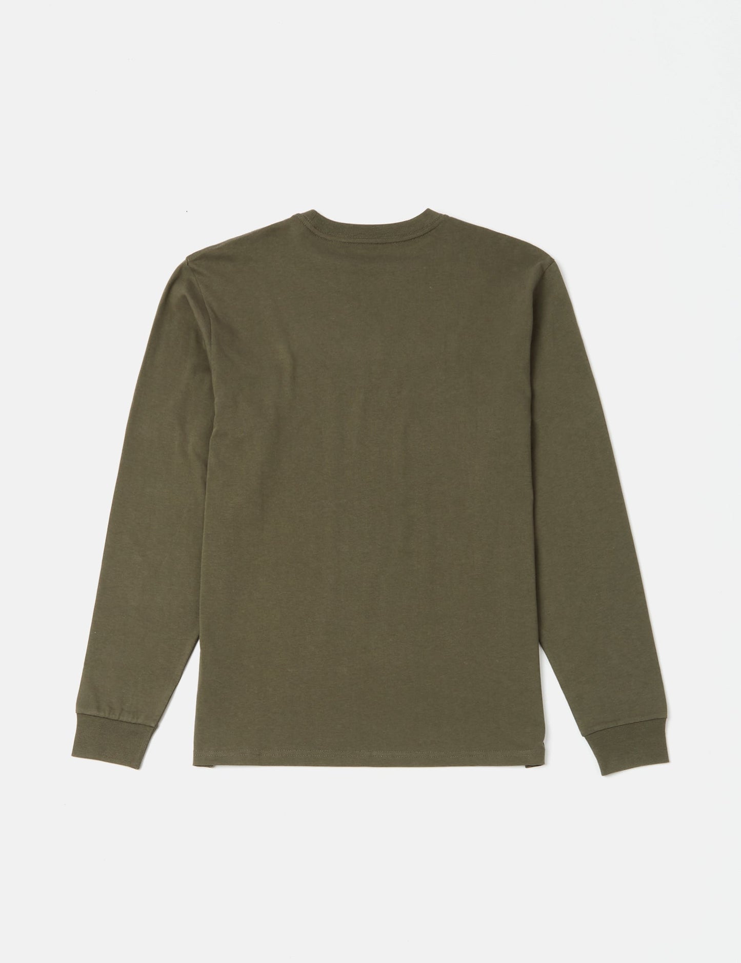 Langärmeliges T-Shirt mit Tasche – Seegrasgrün