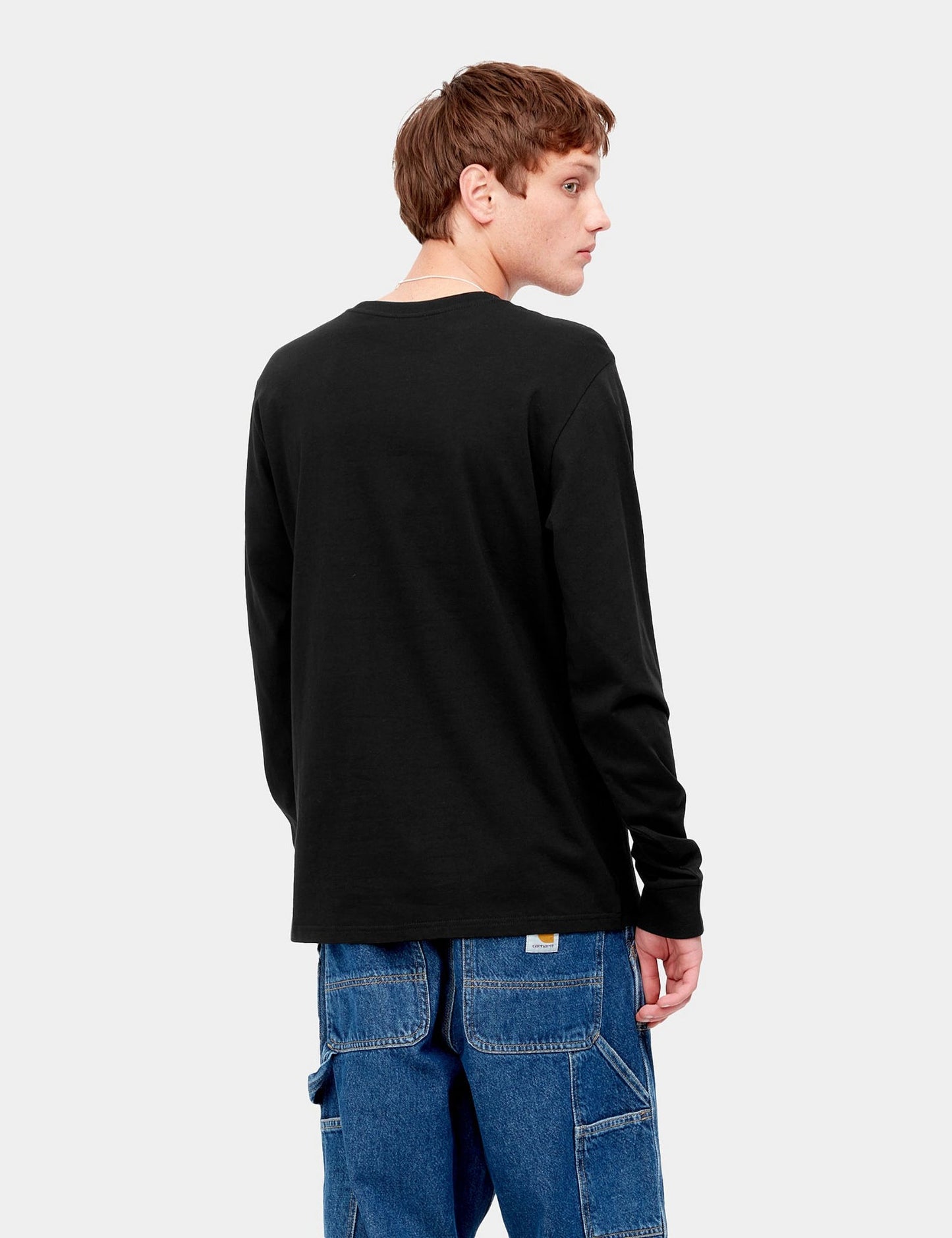 Taschen Langarm T-Shirt - Schwarz