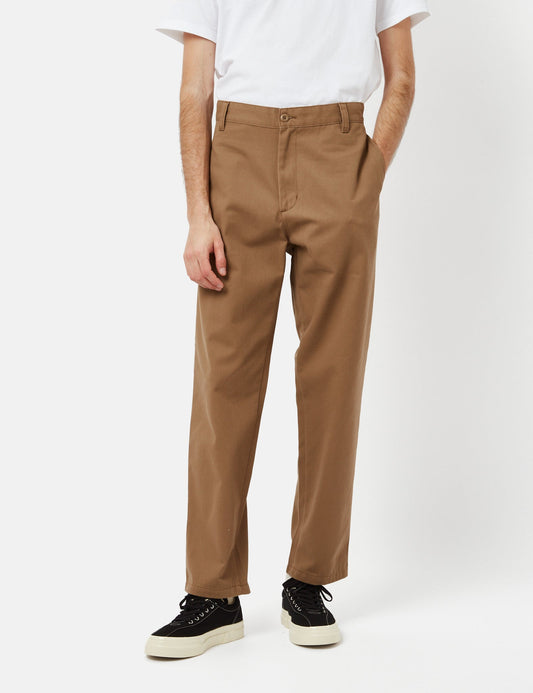 Pantalon Calder (coupe décontractée, fuselée) - Marron Bison rincé