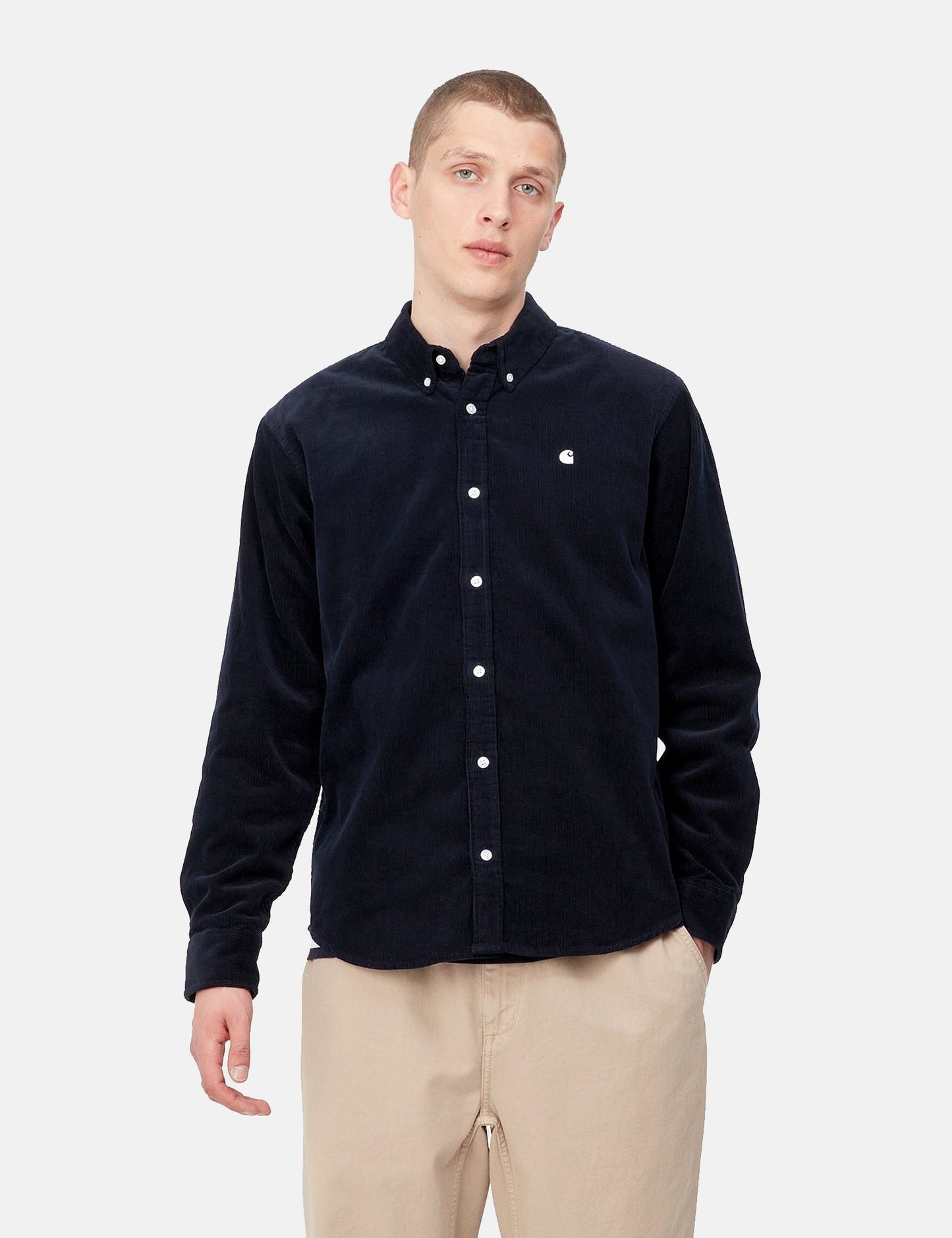 Chemise Madison (Fine Corde) - Vert Yucca/Blanc