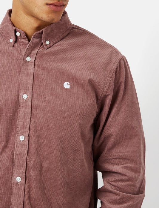 Chemise Madison (Fine Corde) - Rouge lupin/Blanc