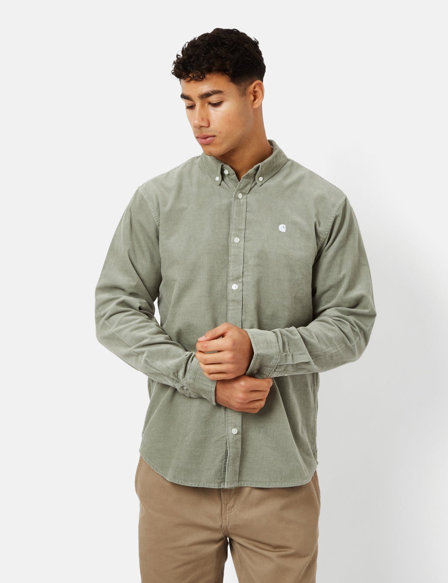 Chemise Madison (Fine Corde) - Vert Yucca/Blanc