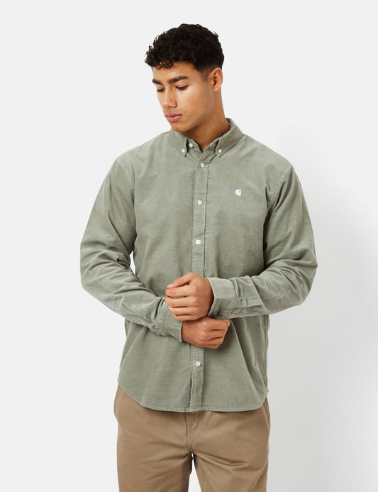 Chemise Madison (Fine Corde) - Vert Yucca/Blanc