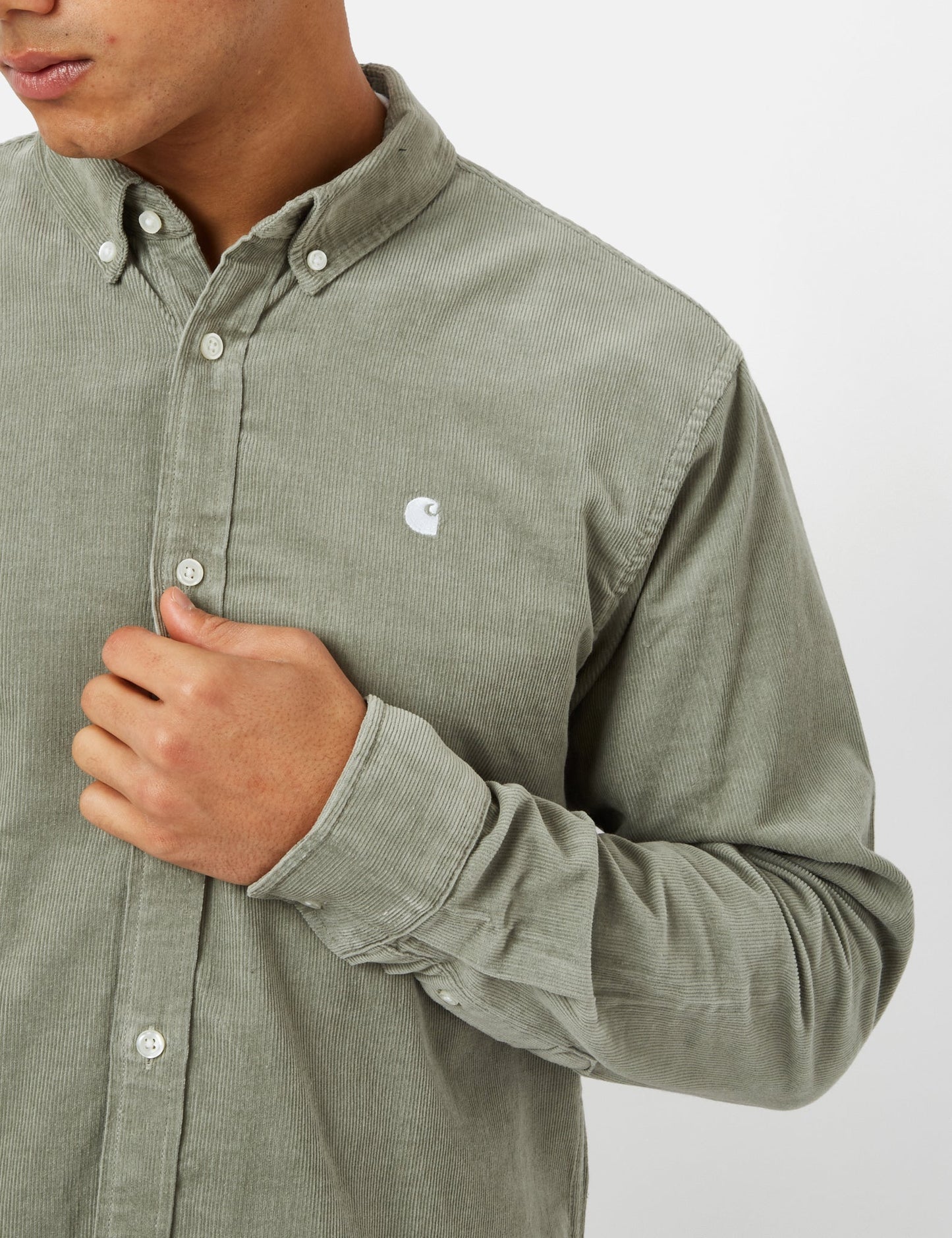 Chemise Madison (Fine Corde) - Vert Yucca/Blanc