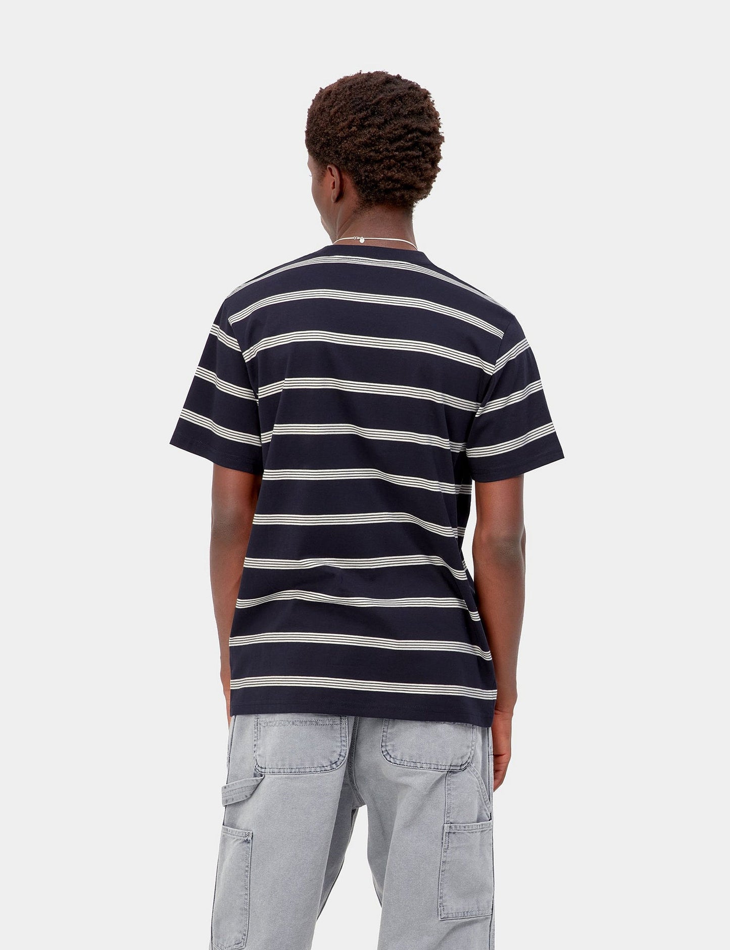 Glover Streifen-T-Shirt – Dunkelblau/Wachs/Wachs