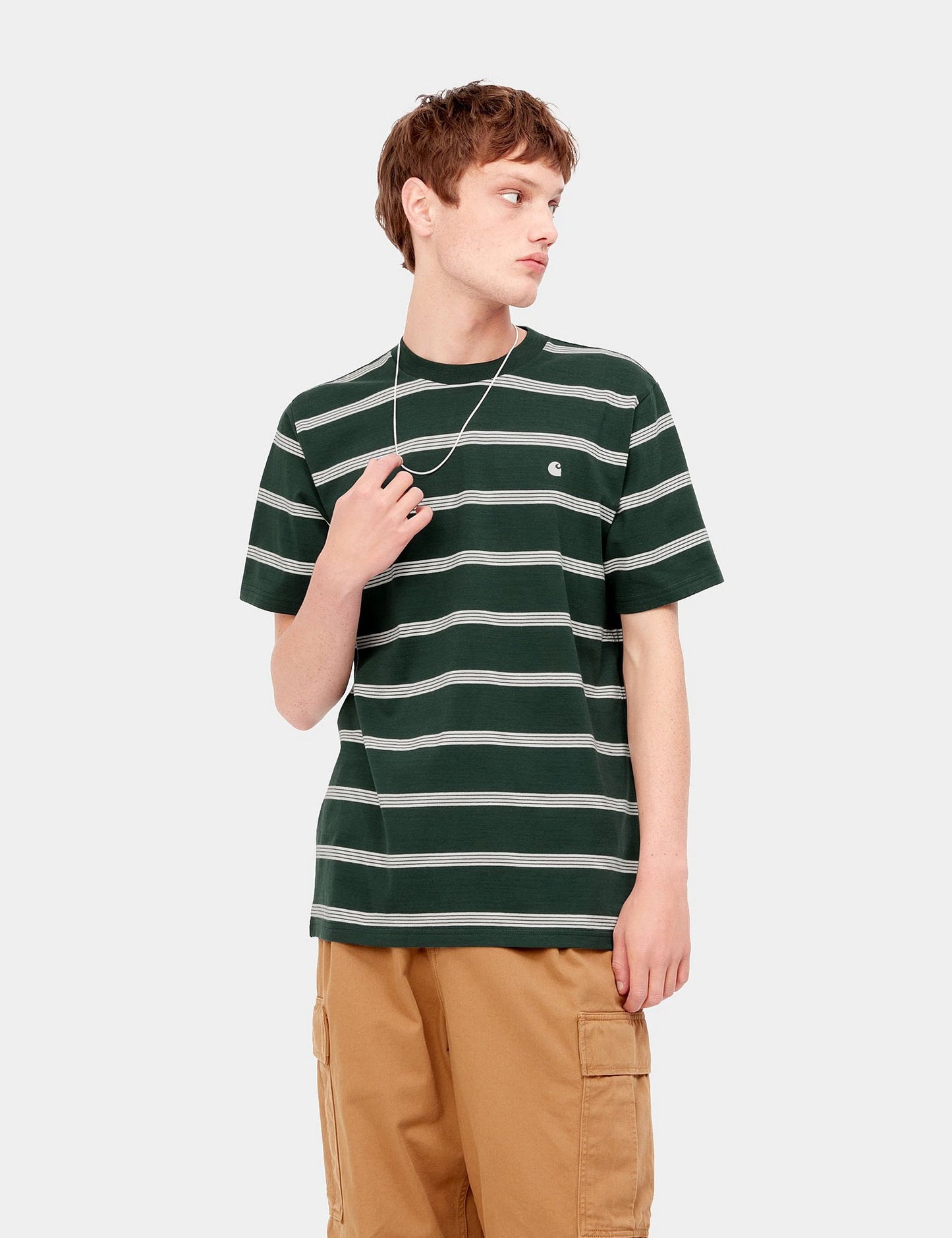Glover Streifen-T-Shirt – Dunkelblau/Wachs/Wachs