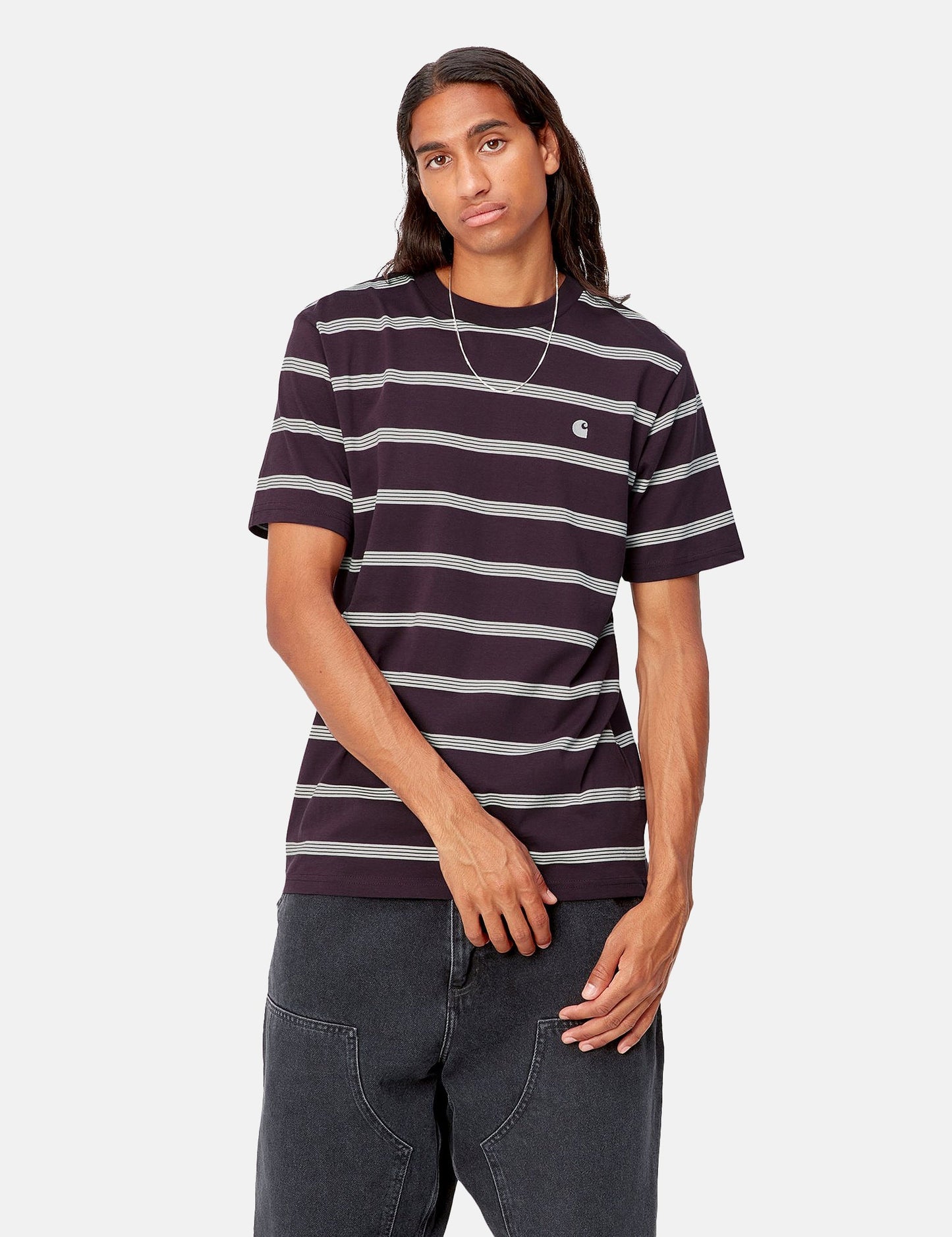 Glover Streifen-T-Shirt – Dunkelblau/Wachs/Wachs