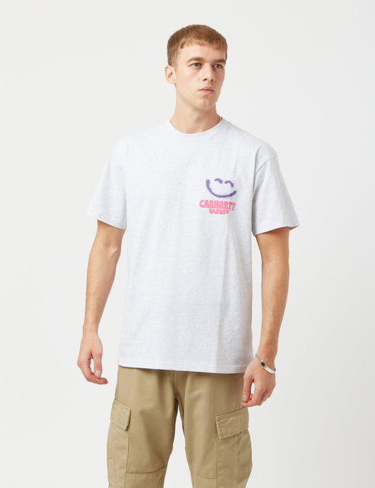 T-shirt Happy Script - Gris cendré chiné