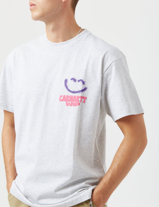 T-shirt Happy Script - Gris cendré chiné