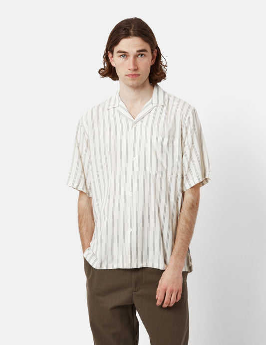 Chemise Reyes à rayures (ample) - Cire/Noir