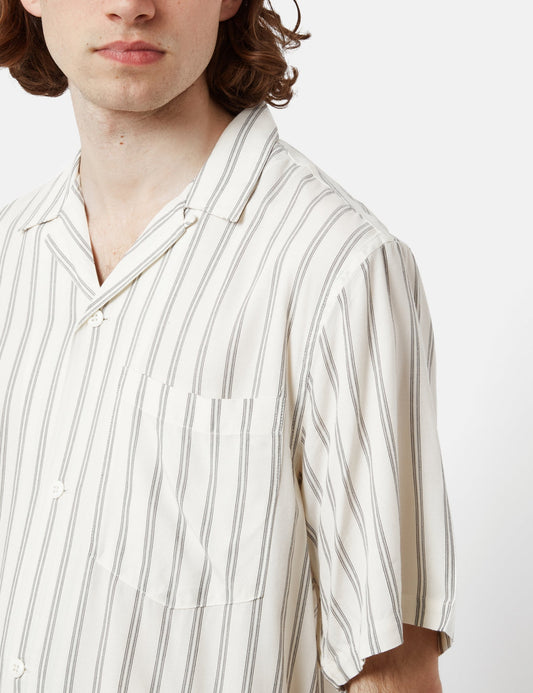 Chemise Reyes à rayures (ample) - Cire/Noir
