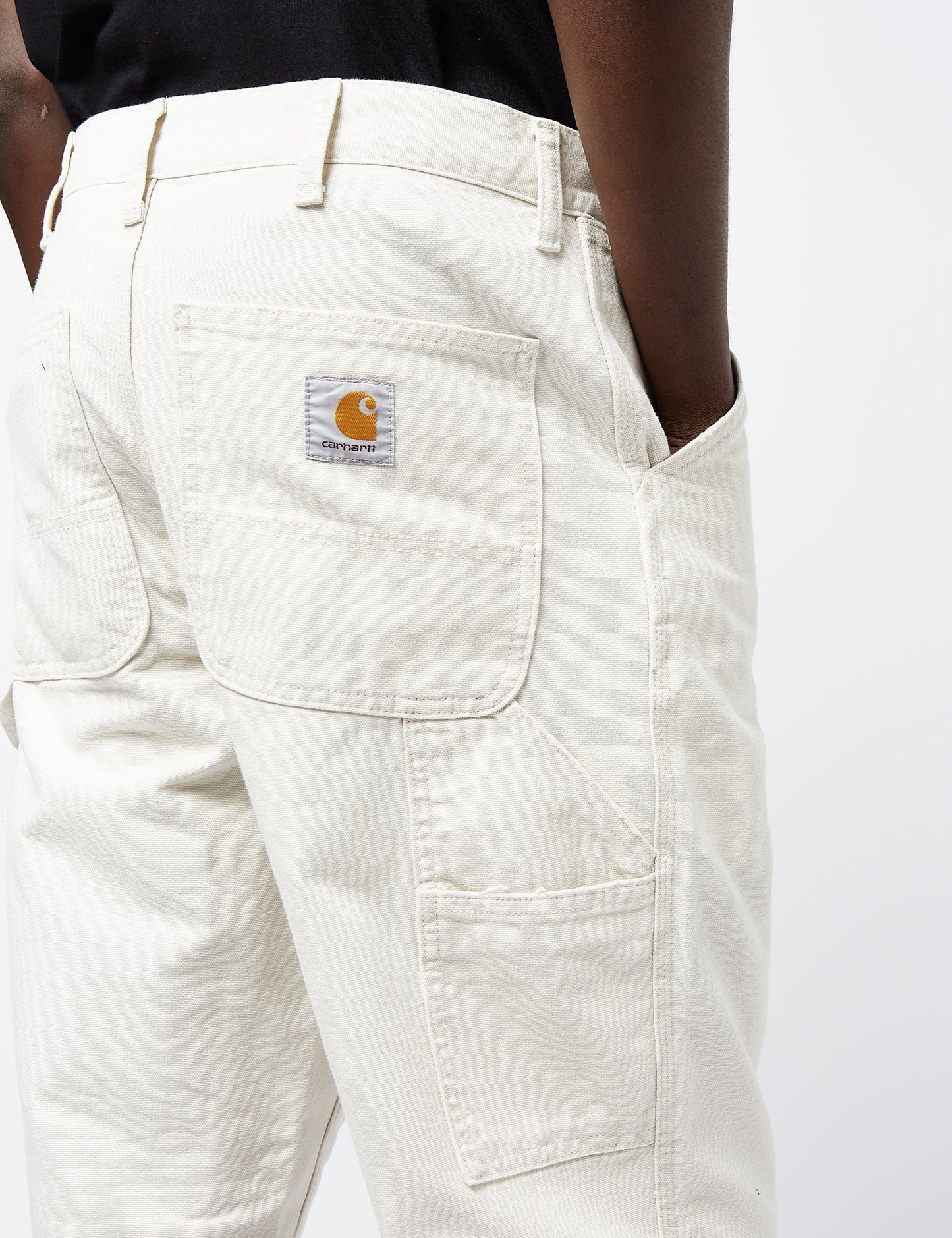 Pantalon à genouillère simple (biologique) - Blanc sel