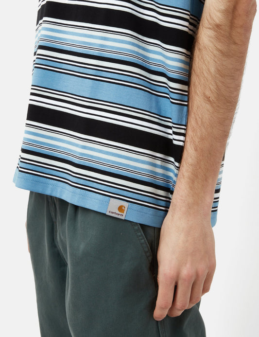 T-shirt Lafferty (à rayures) - Bleu Piscine
