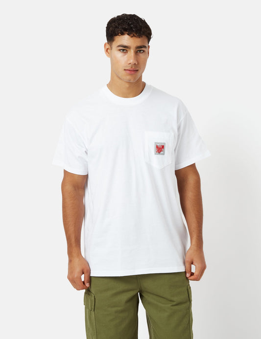 T-shirt extensible à poche (Normal/Biologique) - Blanc