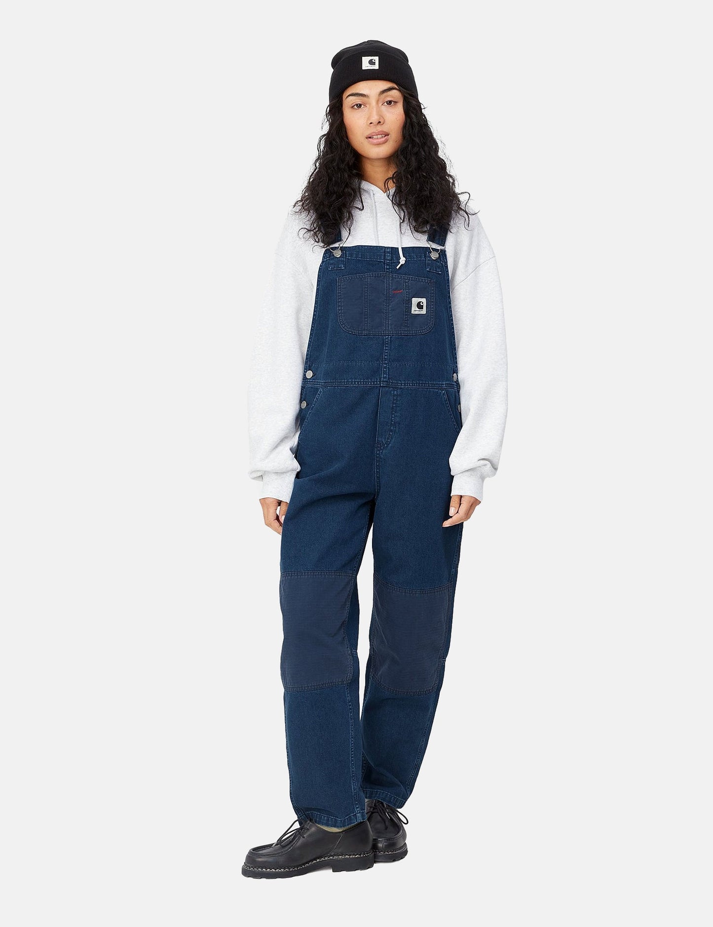 Salopette Alma en denim (coupe ample) pour femme - Délavé bleu