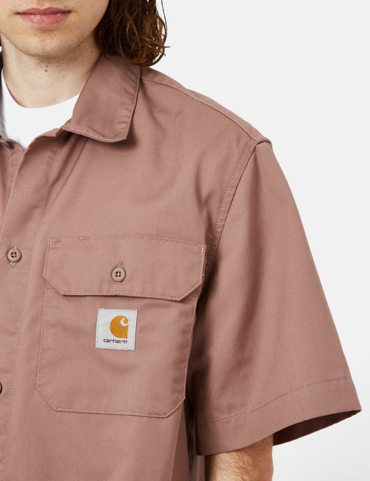 T-shirt artisanal (ample) - Rouge lupin