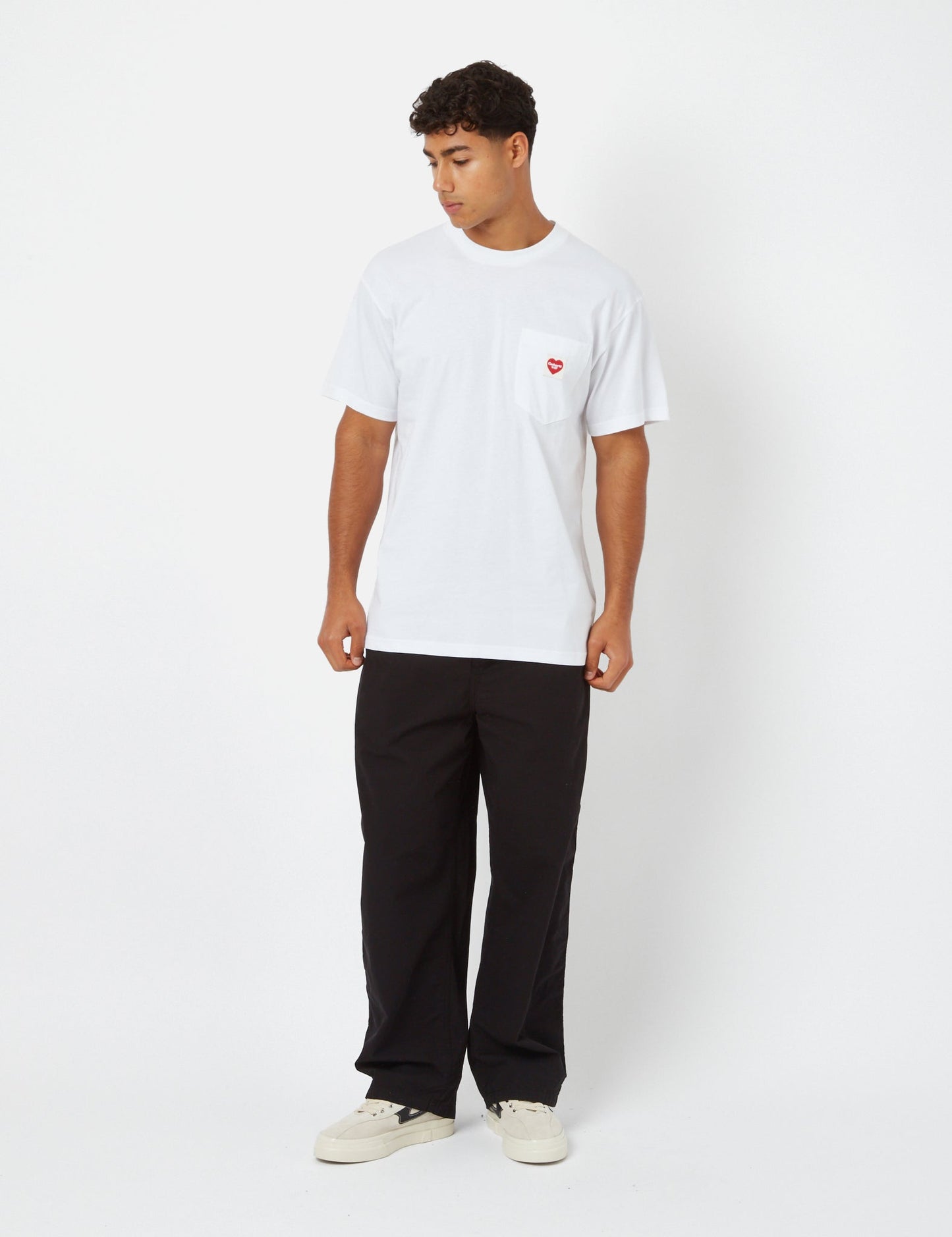 T-shirt Cœur de poche (ample) - Blanc