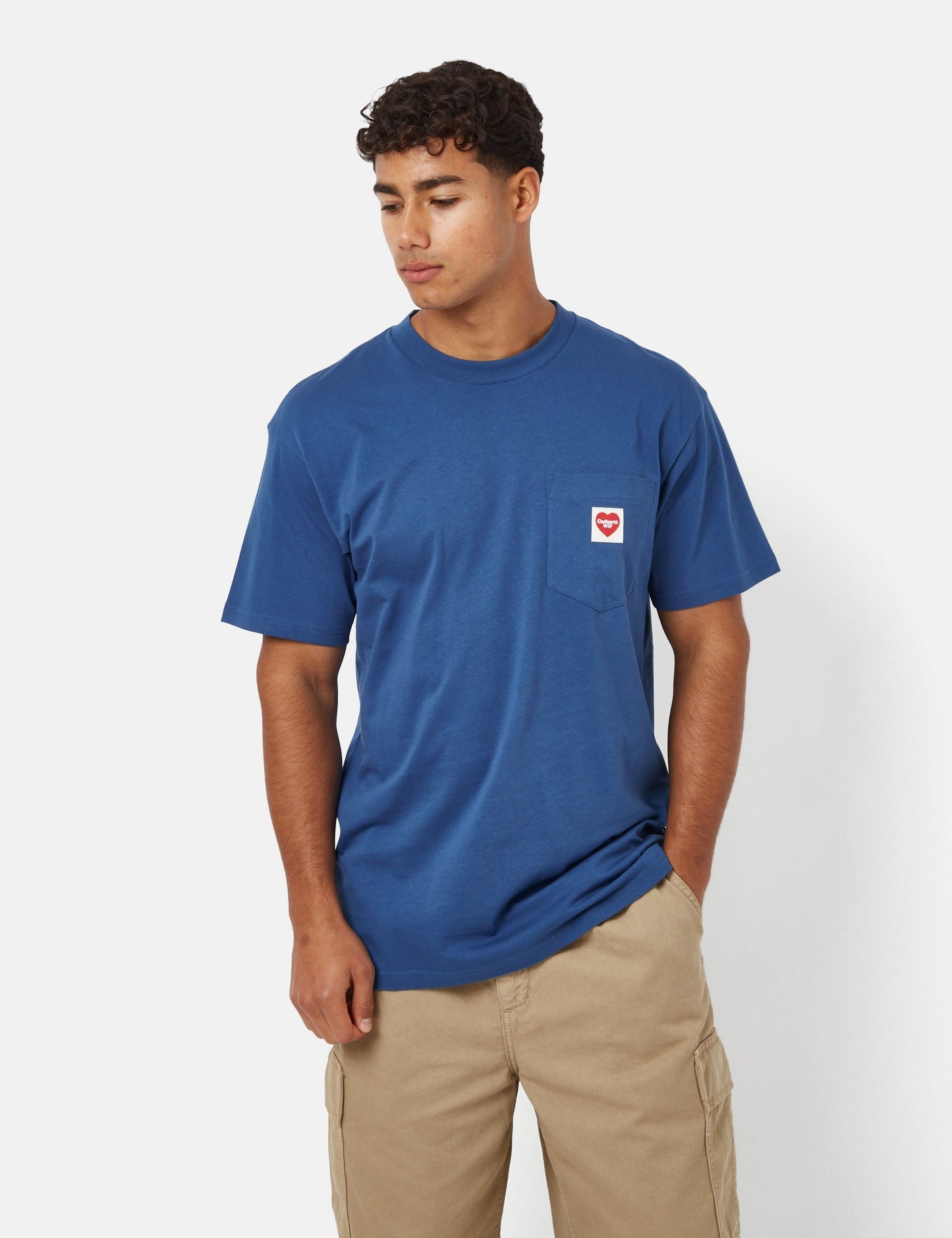 Taschen-Herz-T-Shirt (locker geschnitten) – Liberty Blue