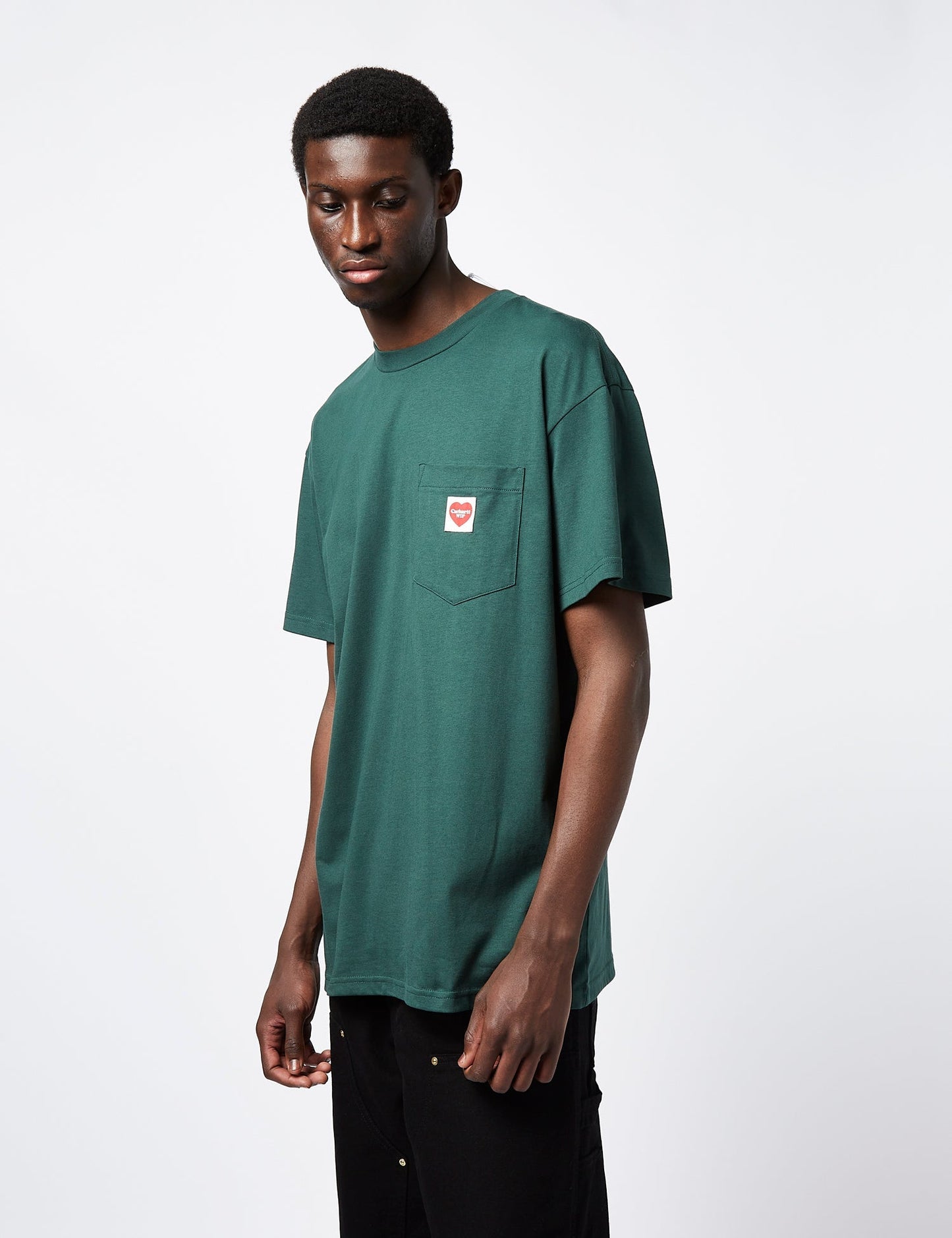 T-shirt Pocket Heart (ample) - Noir