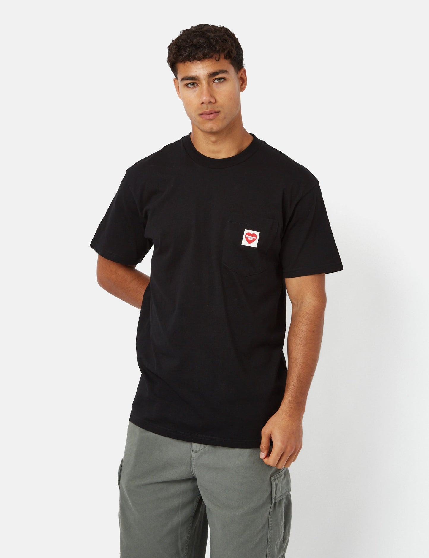 T-shirt Cœur de poche (ample) - Blanc