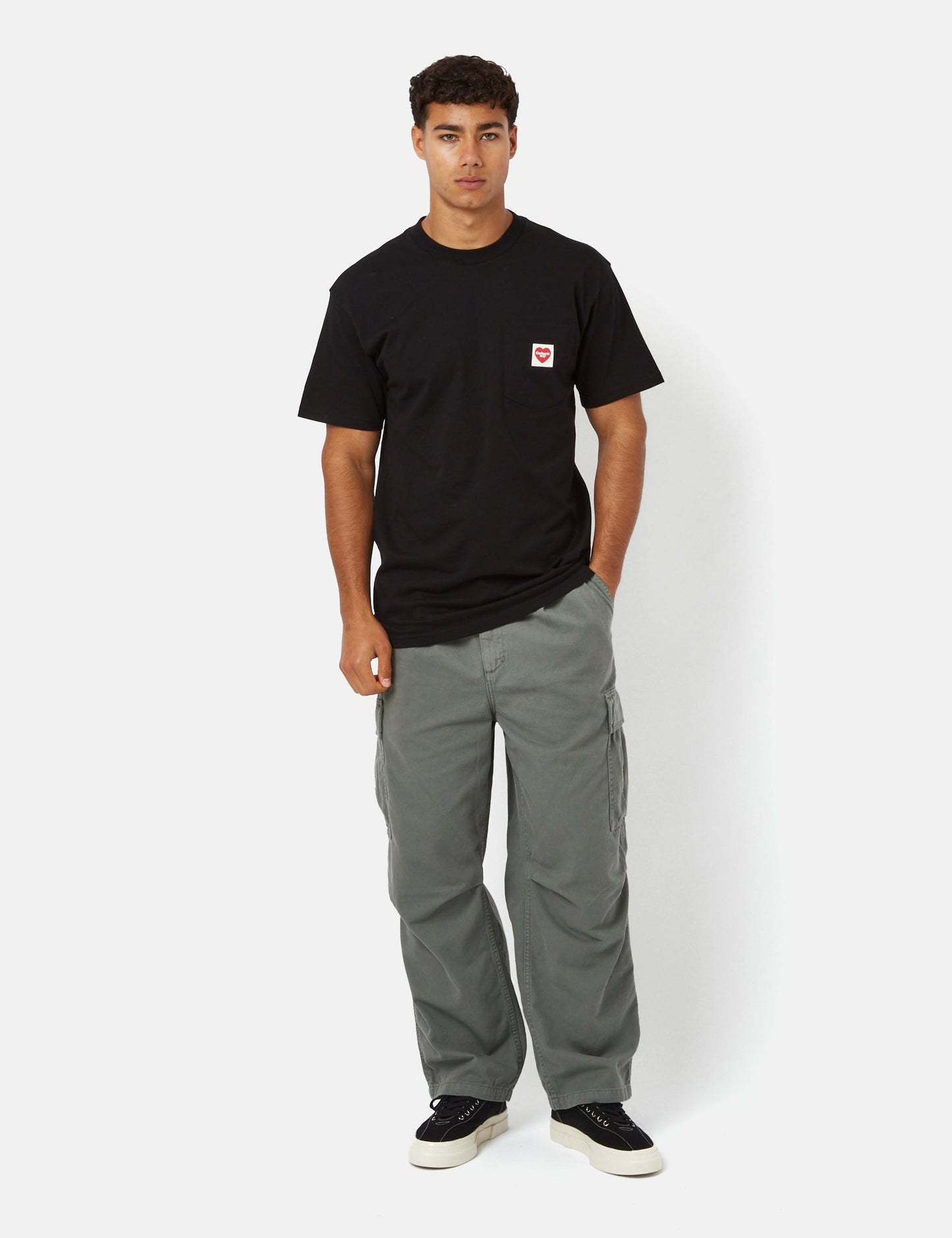 T-shirt Pocket Heart (ample) - Noir