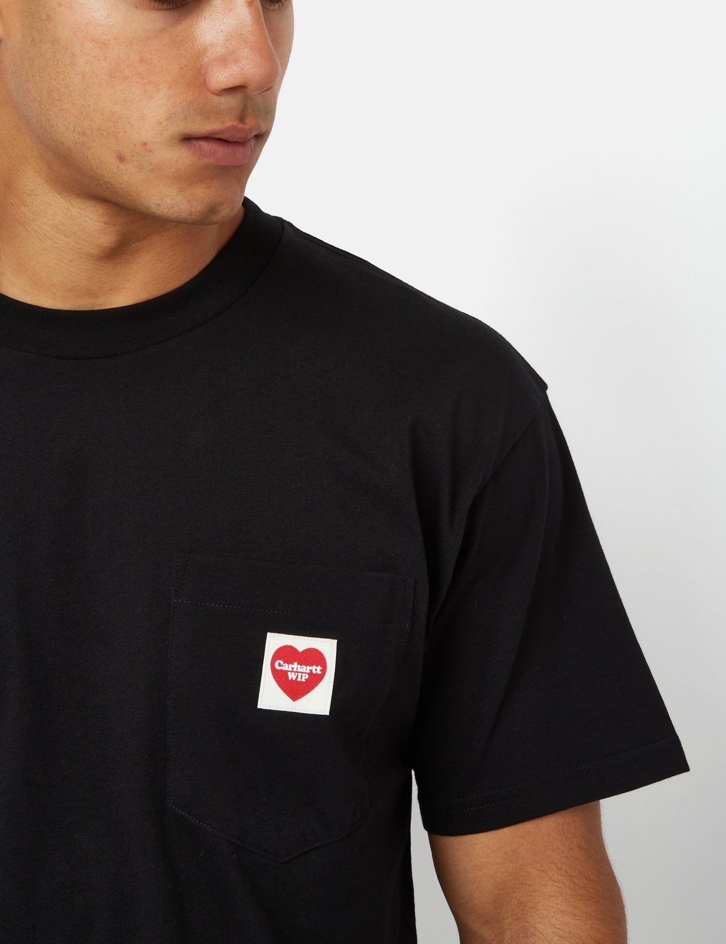 T-shirt Pocket Heart (ample) - Noir