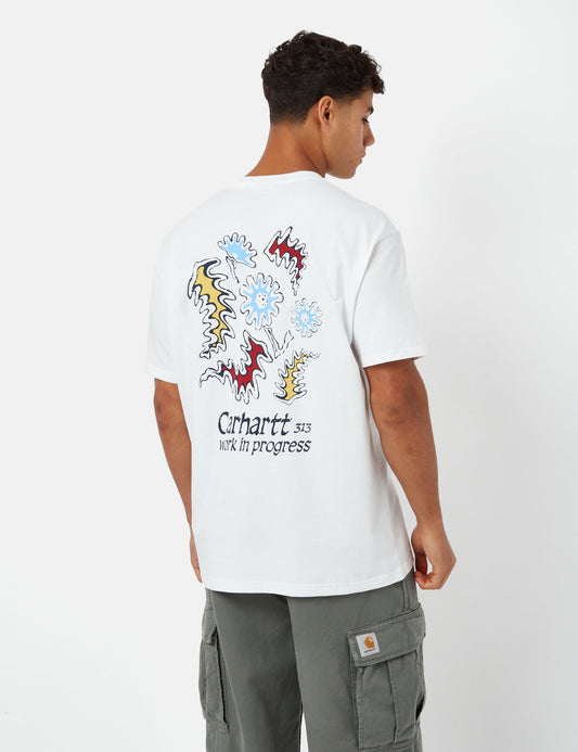 T-shirt Splash (ample) - Blanc délavé à la pierre