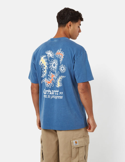 T-shirt Splash (ample) - Teint en pièce Bleu Liberté