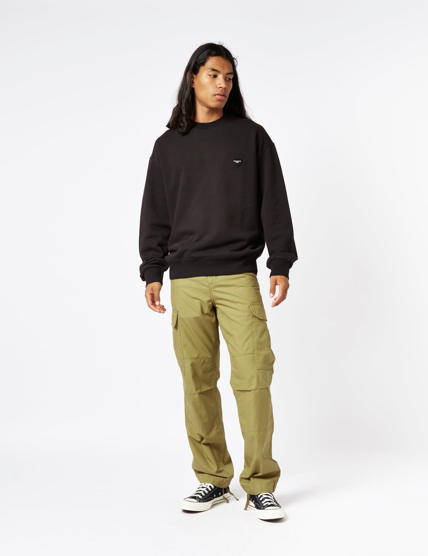 Herz-Patch-Sweatshirt – Schwarz