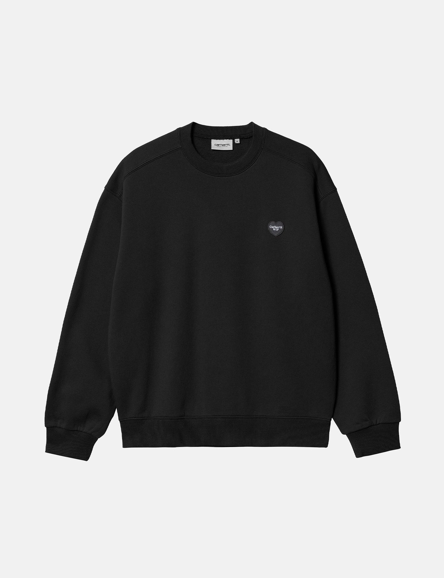 Herz-Patch-Sweatshirt – Schwarz