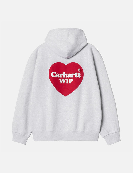 Sweat à capuche « Cœur » – Gris chiné cendré