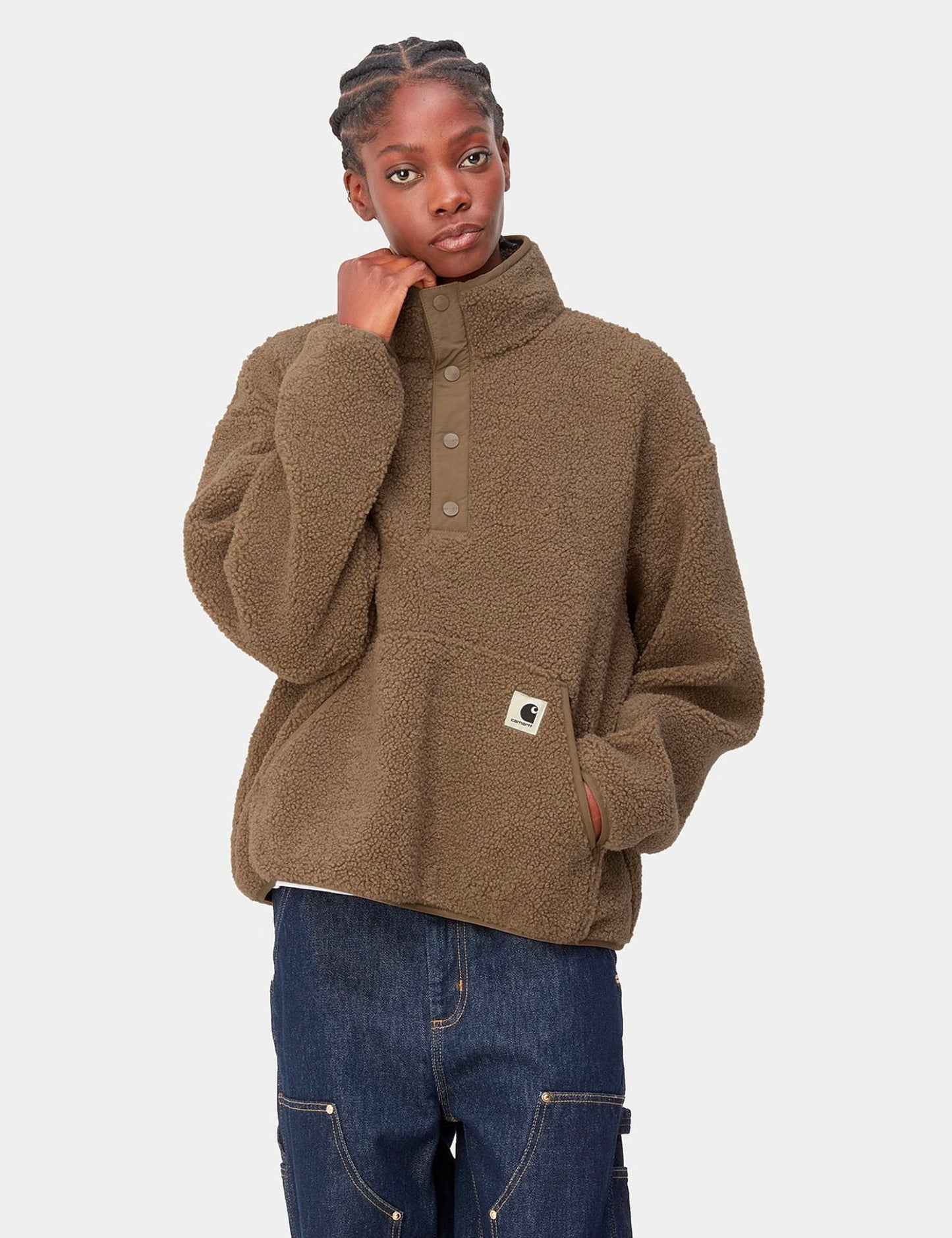 Damen Elliot High Neck Fleece-Innenjacke – Buffalo Brown