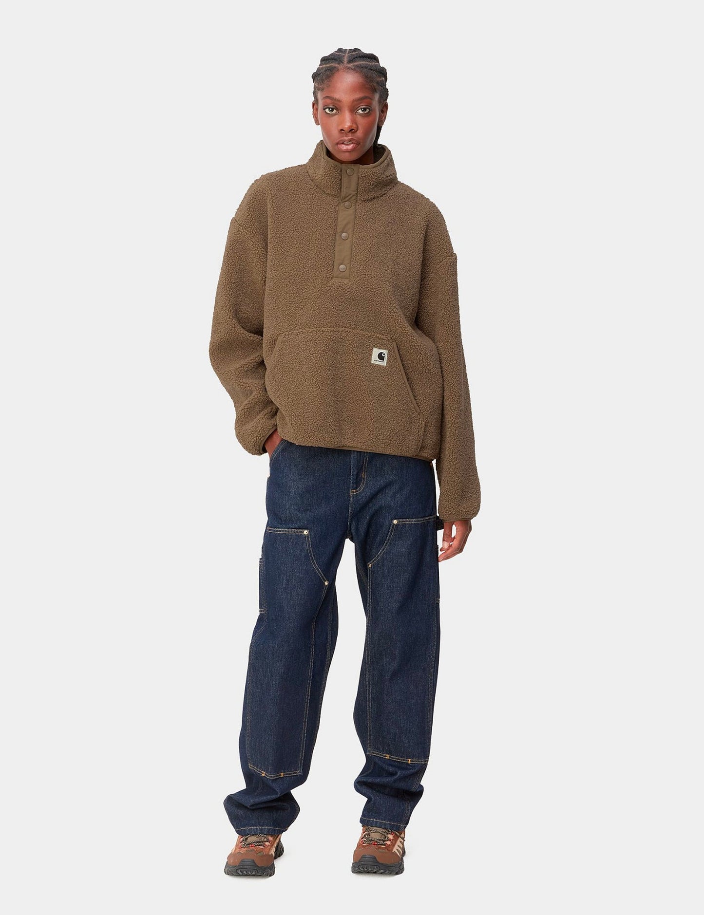 Damen Elliot High Neck Fleece-Innenjacke – Buffalo Brown