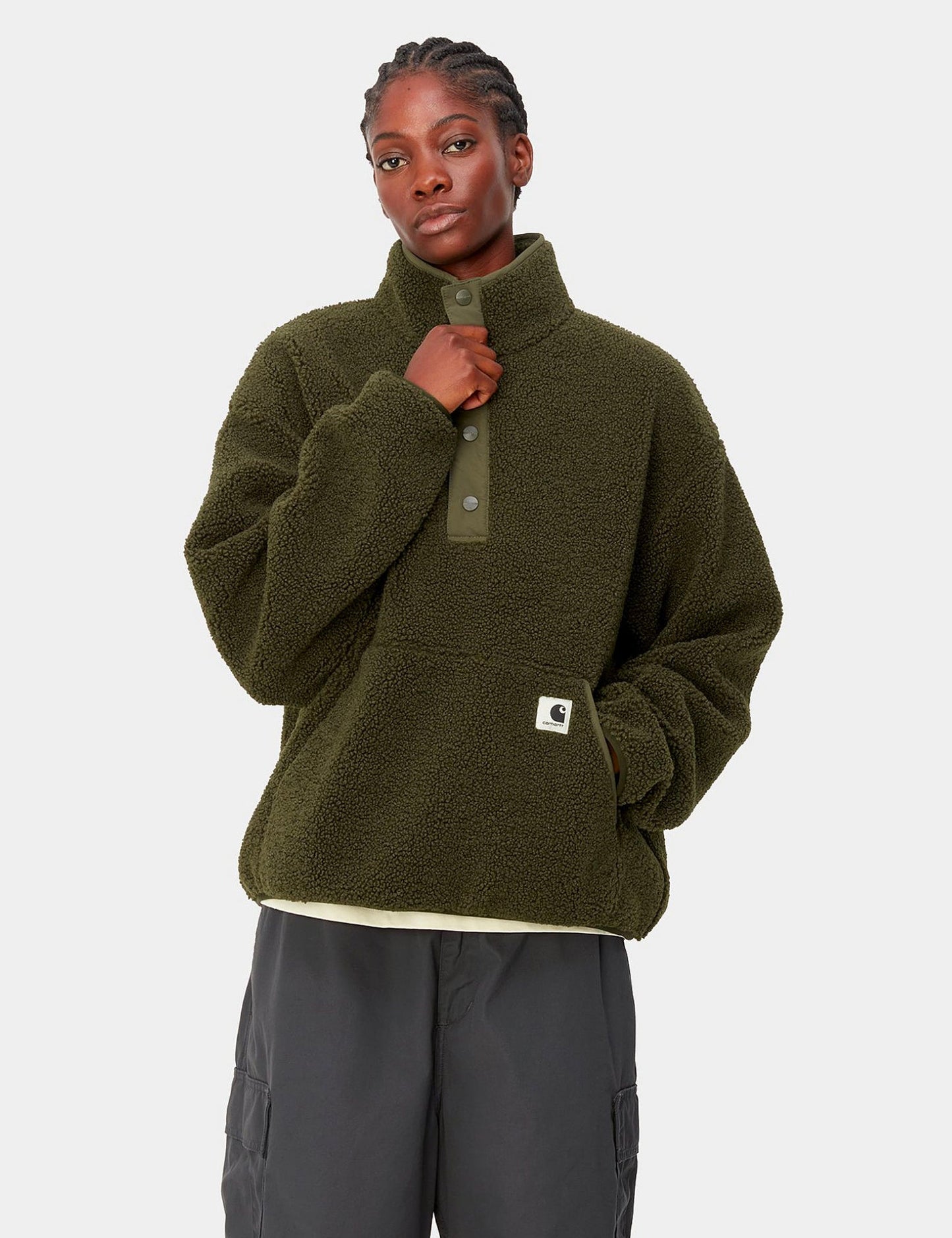 Damen Elliot Fleece-Pullover mit hohem Kragen – Zypressengrün