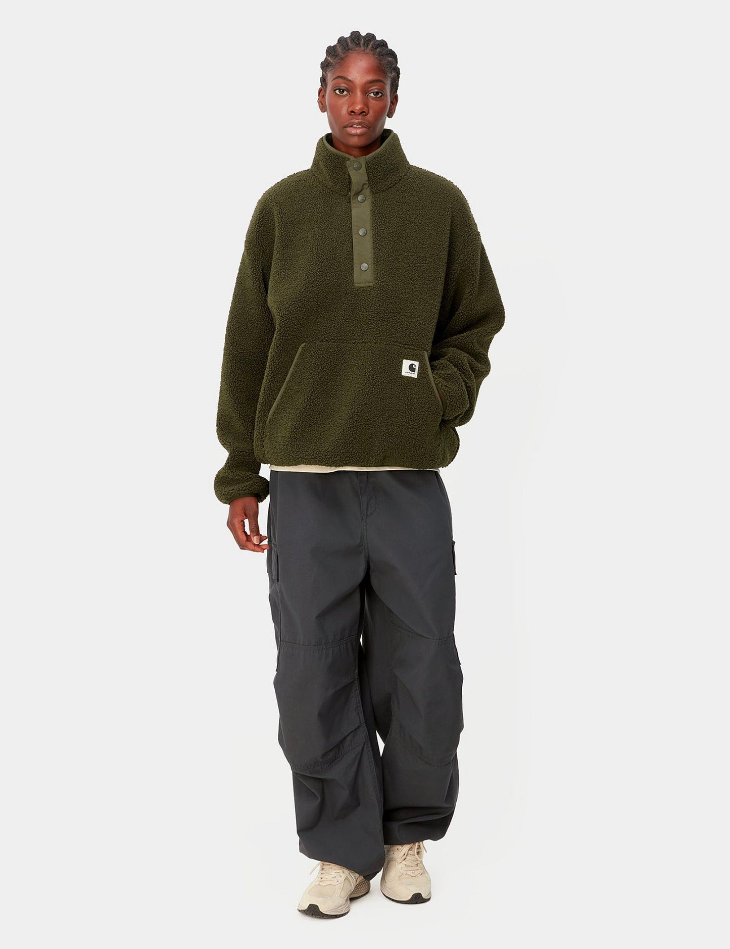 Damen Elliot Fleece-Pullover mit hohem Kragen – Zypressengrün
