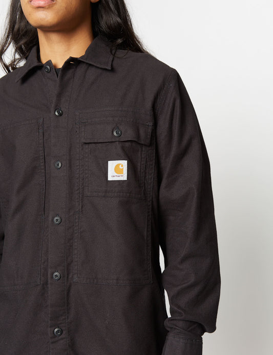 Chemise à manches longues Charter (ample) - Noir