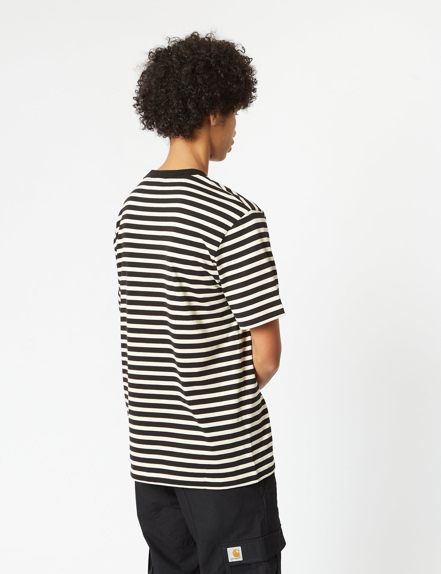 Seidler Pocket T-Shirt (Seidler Stripe) – Salt Grey/Black