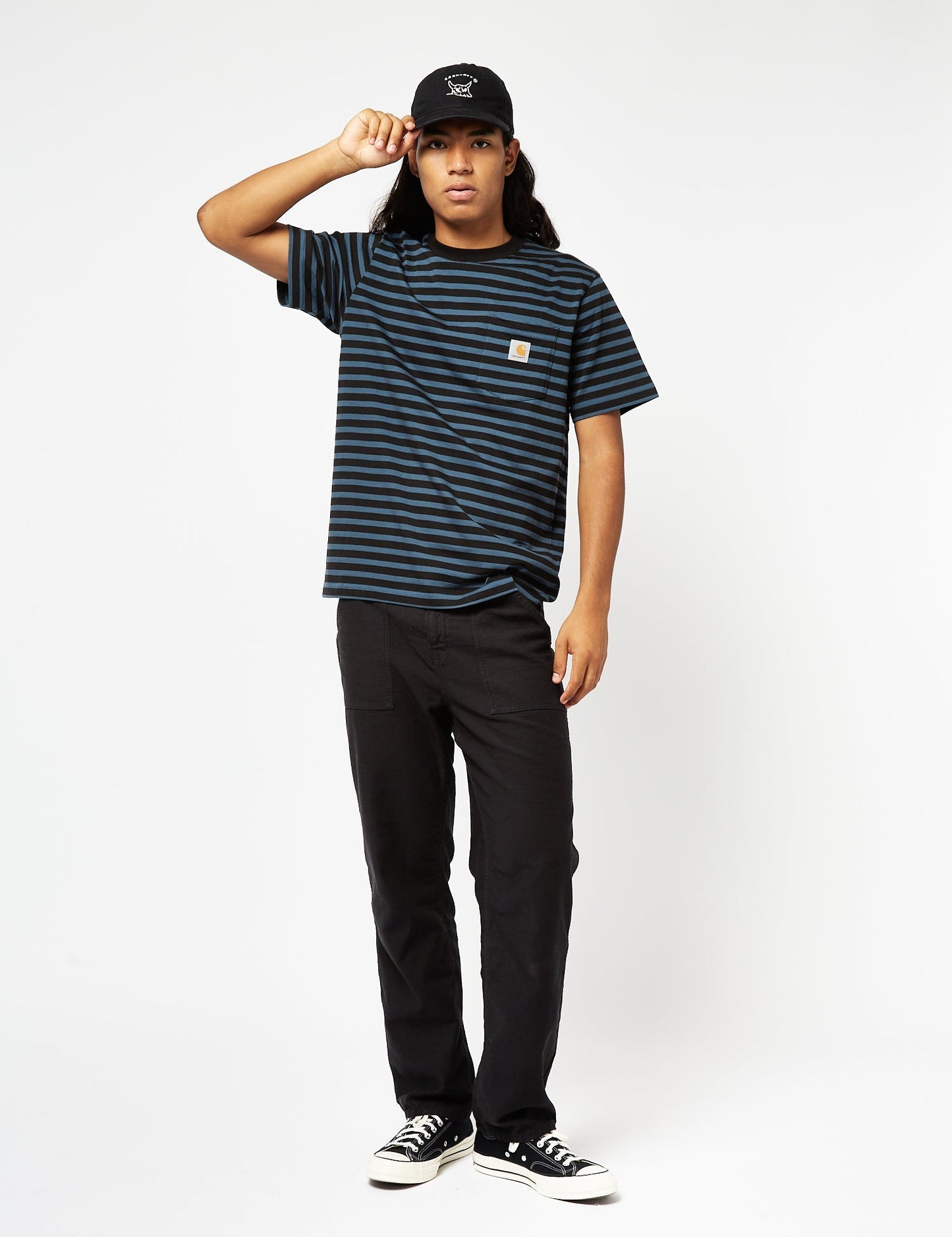 Seidler Pocket T-Shirt (Seidler Streifen) – Squid Dunkelblau/Schwarz
