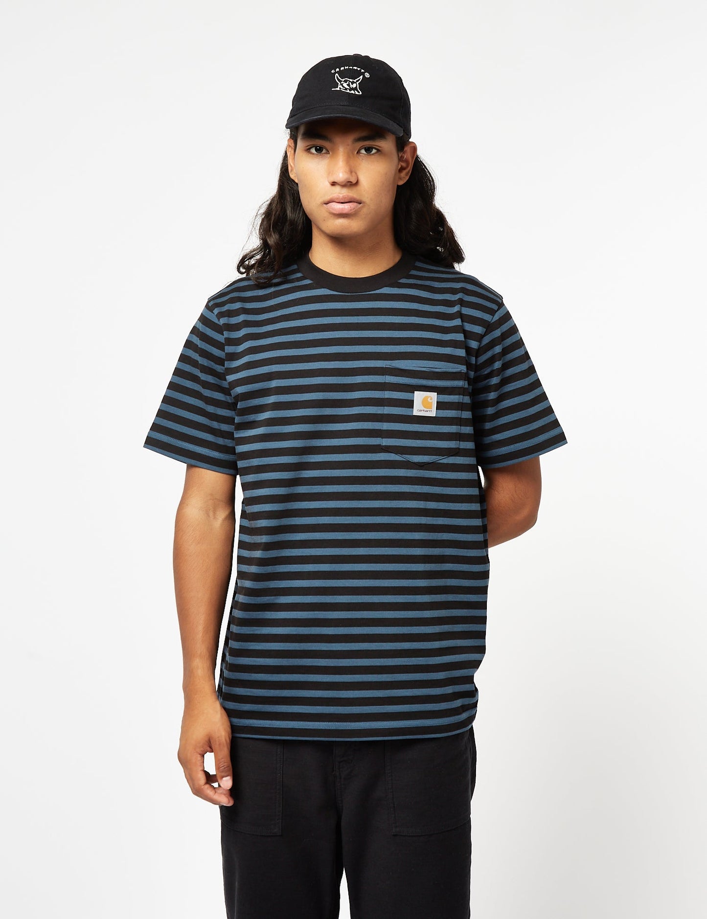 Seidler Pocket T-Shirt (Seidler Streifen) – Squid Dunkelblau/Schwarz