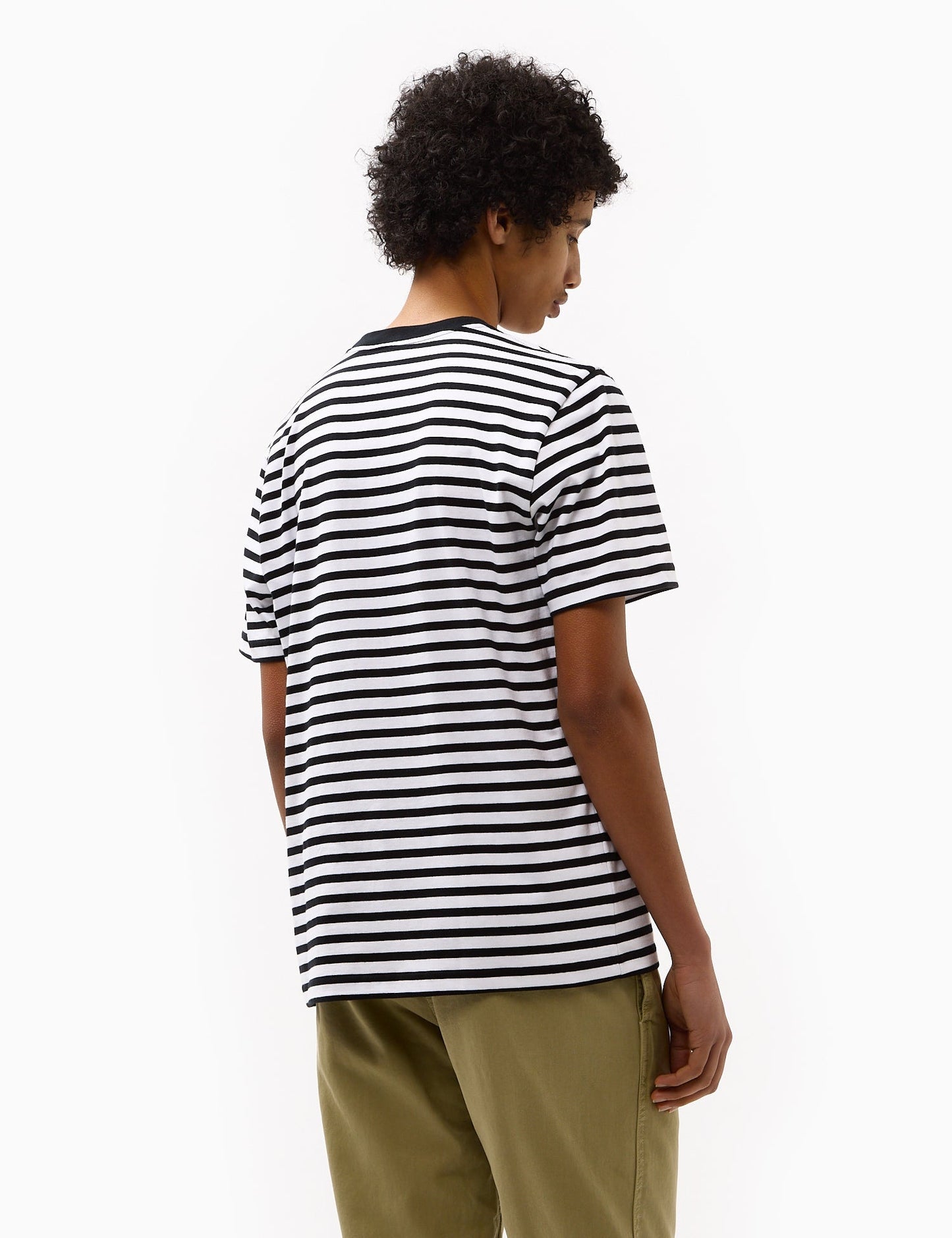 T-shirt Seidler à poche rayée - Noir/Blanc