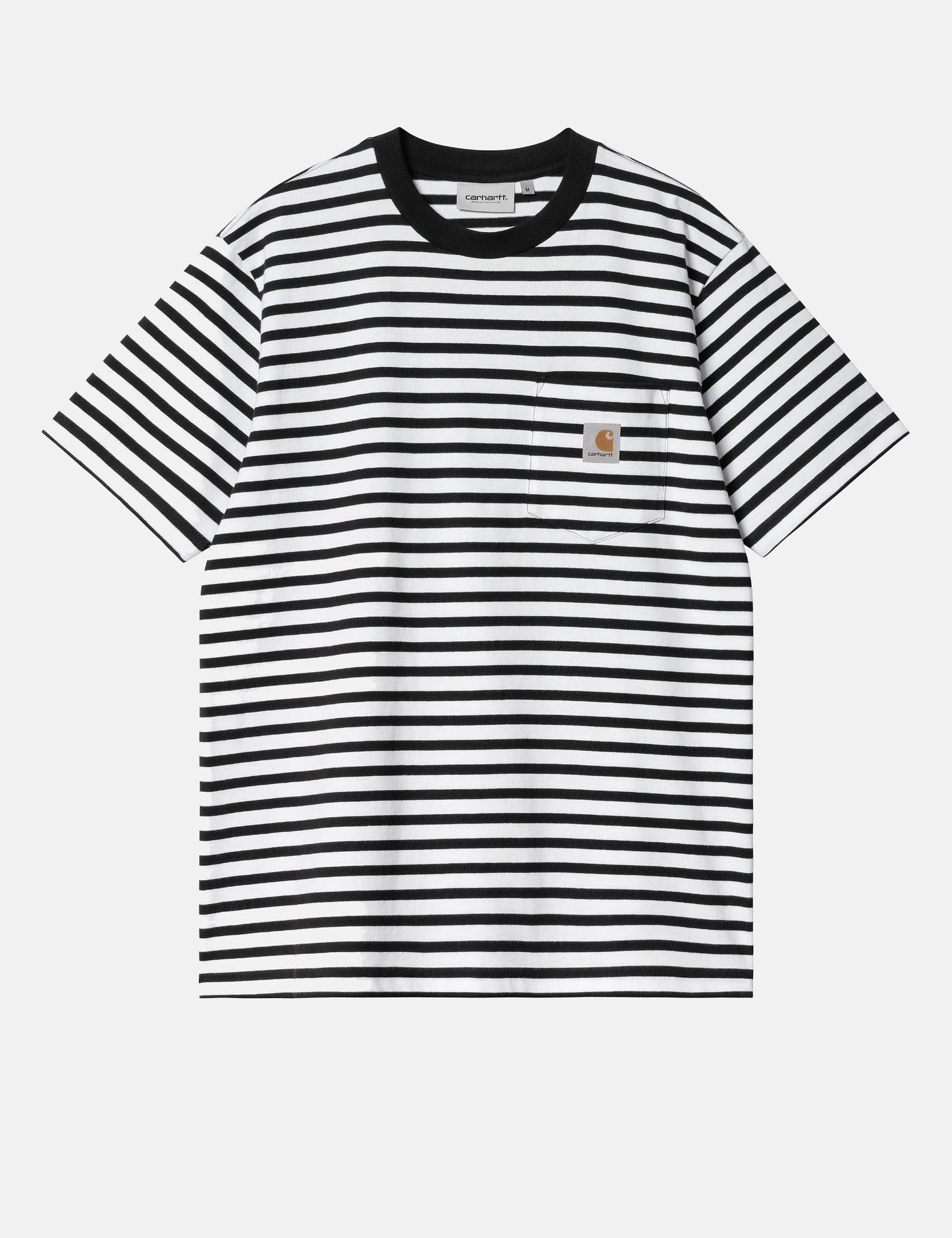 T-shirt Seidler à poche rayée - Noir/Blanc