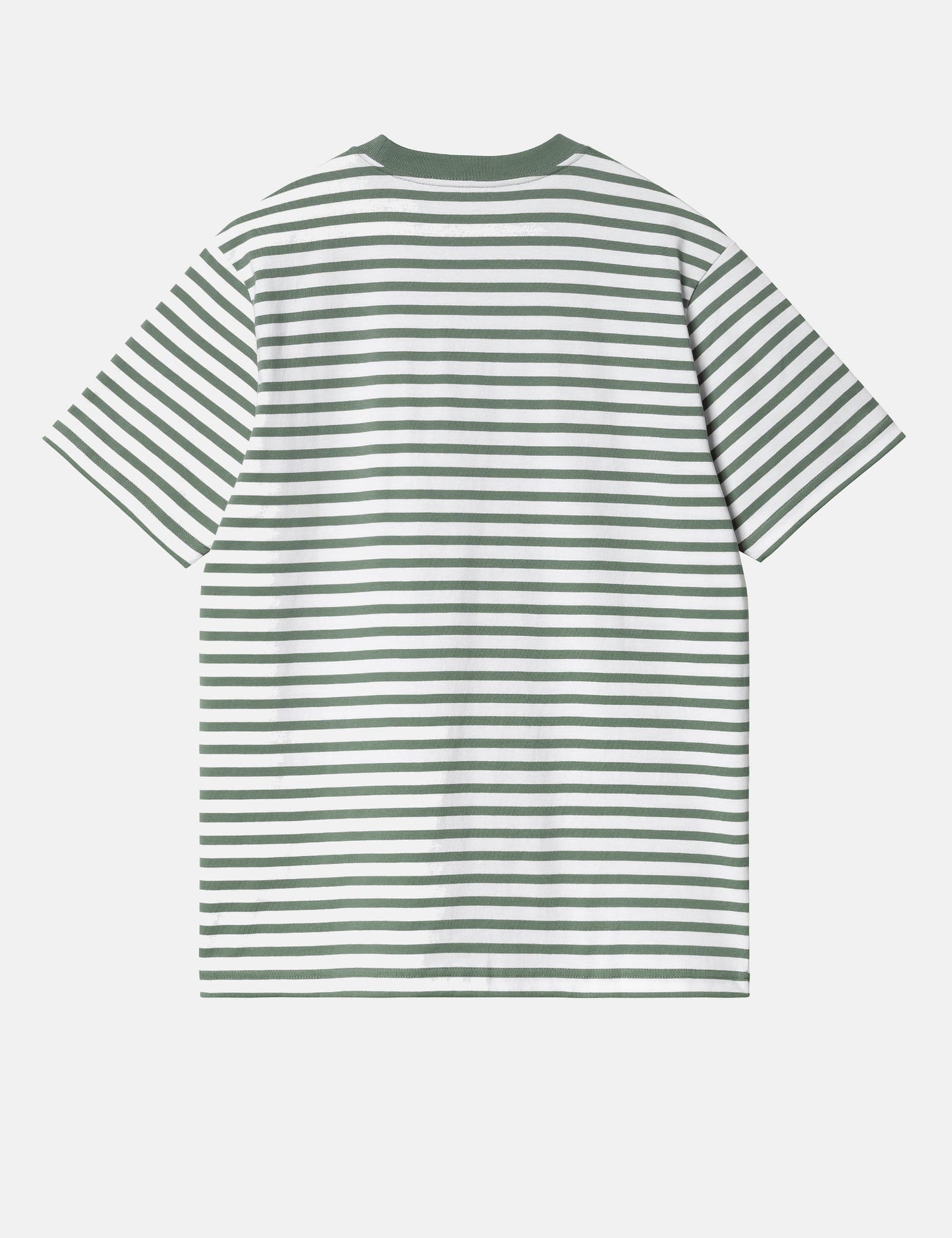 Seidler Streifentaschen-T-Shirt – Parkgrün/Weiß