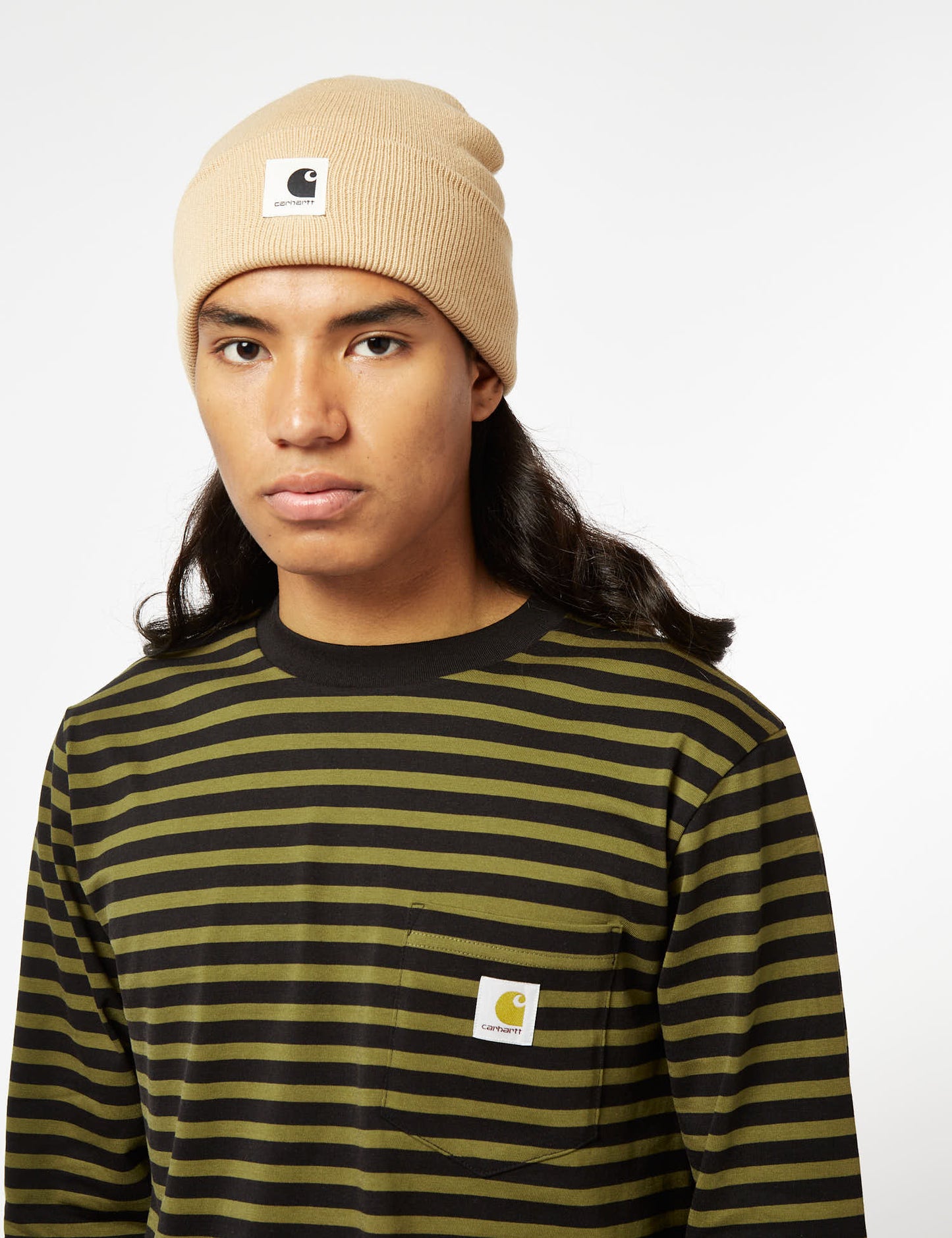 Seidler Langarm-T-Shirt mit Tasche (Seidler Stripe) – Highland Green