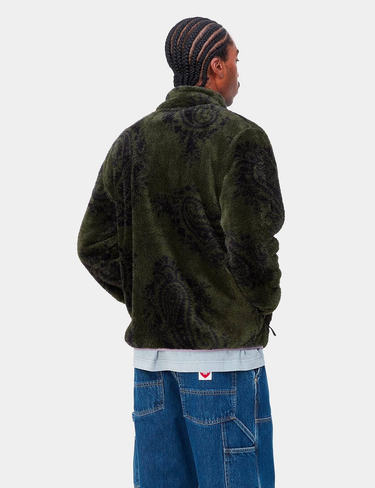 Jebson Sweatjacke (Paisley Big Print) – Plant Green/Glassy Purple