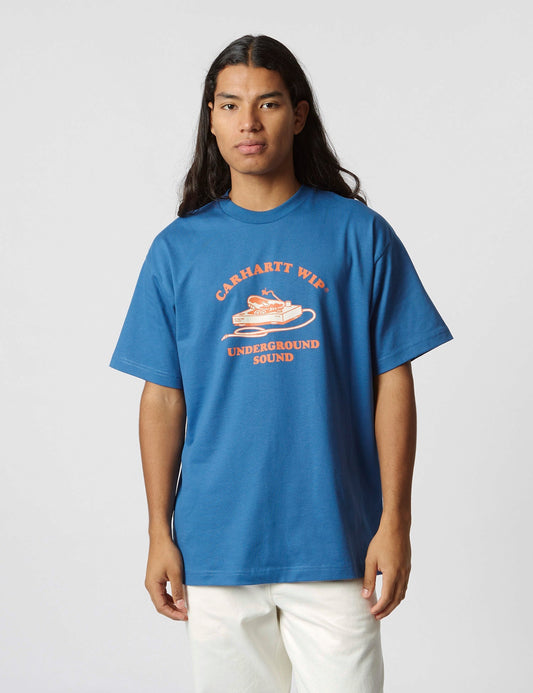 T-shirt Underground Sound (biologique) - Bleu Liberty