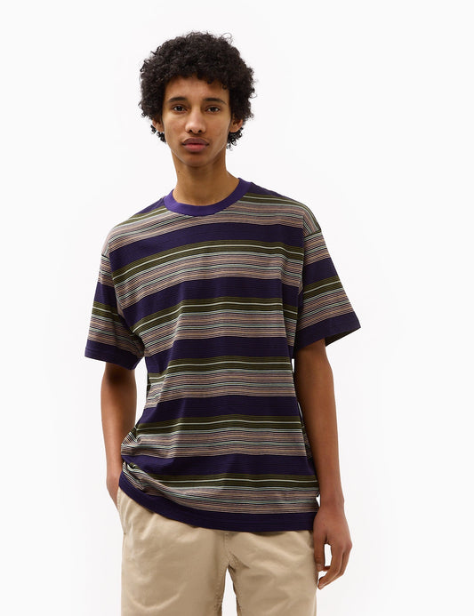Coby Stripe T-Shirt (locker geschnitten) - Tyrian Purple