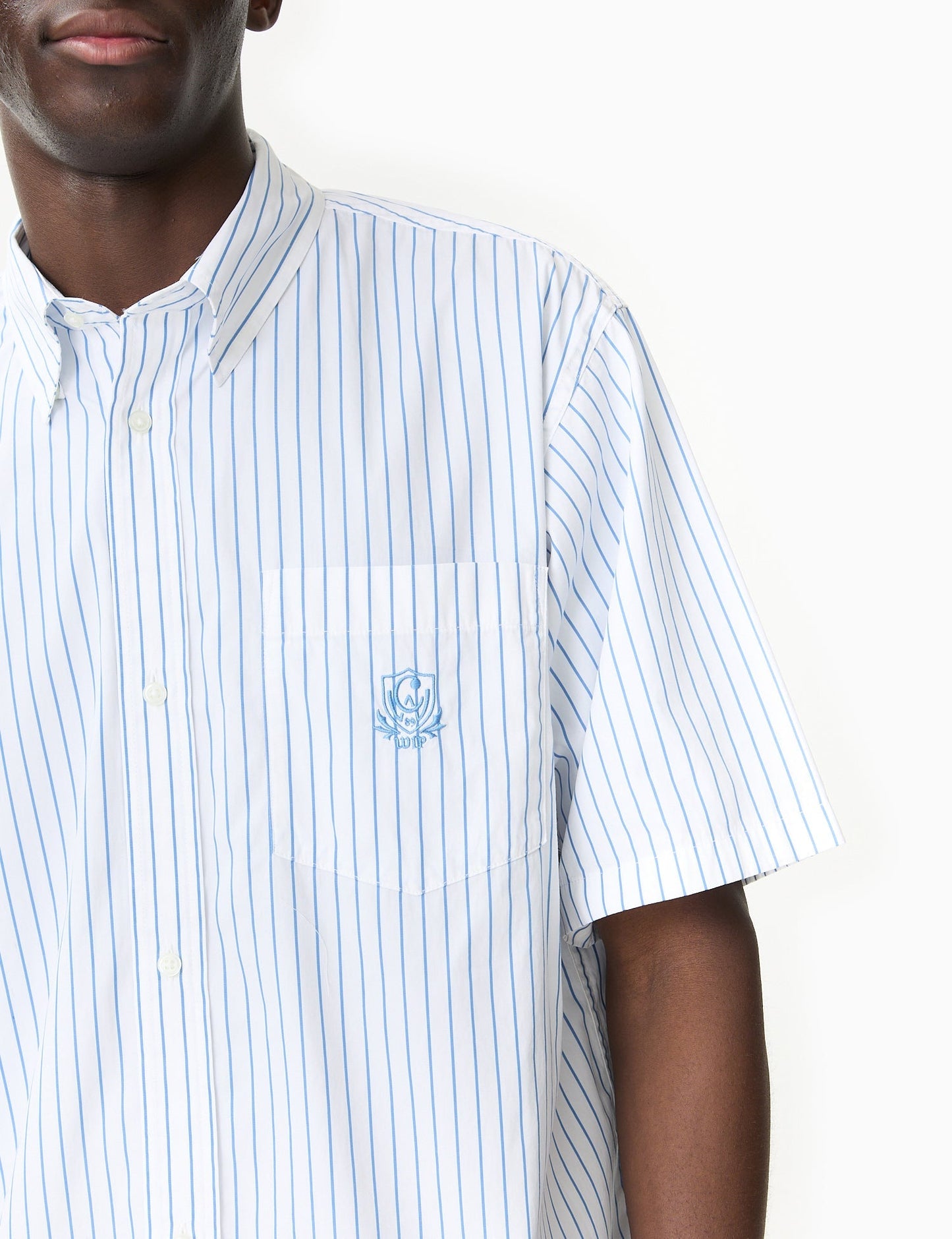 Chemise à manches courtes Linus rayée - Bleu délavé