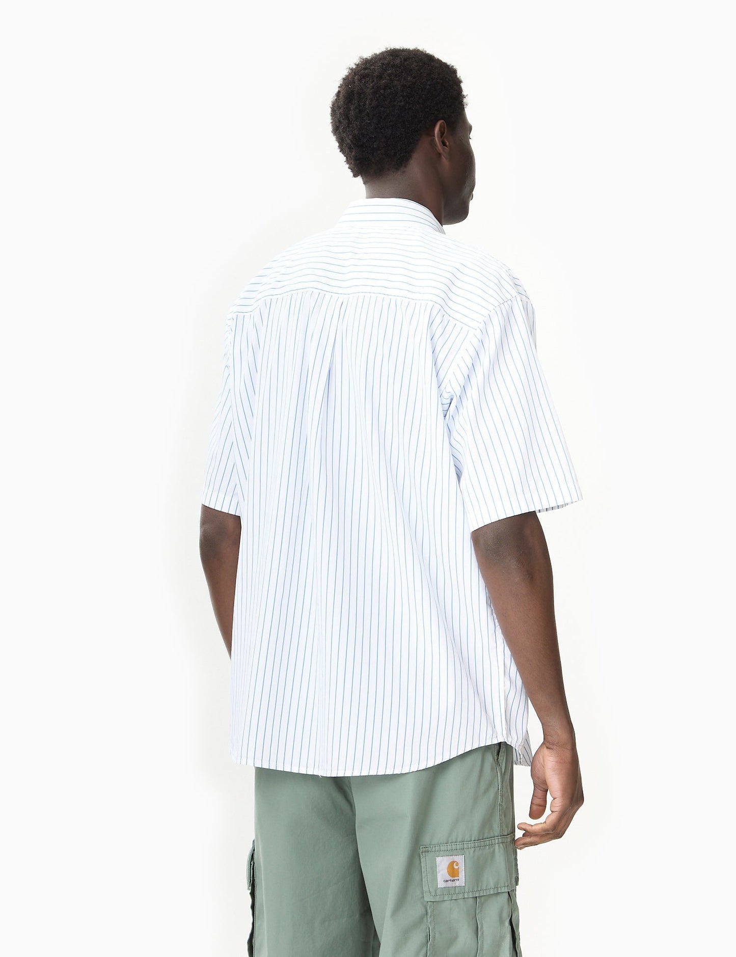 Chemise à manches courtes Linus rayée - Bleu délavé
