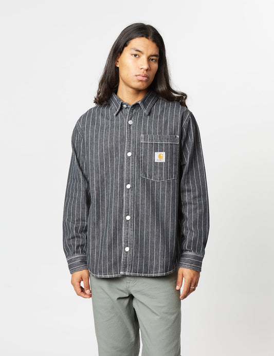 Surchemise Orlean Stripe (Popeline 100 % Coton) - Noir