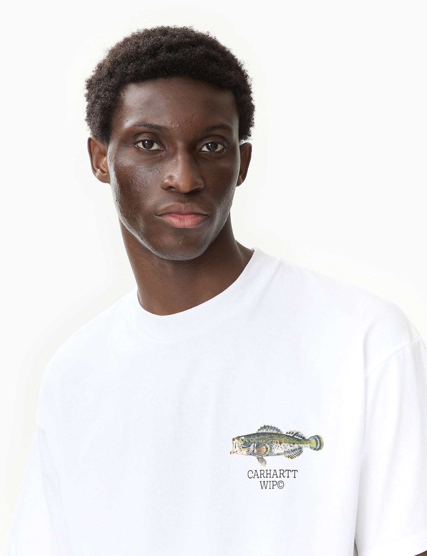 Fisch-T-Shirt (locker sitzend) - Weiß